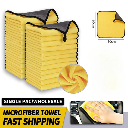 Purism 10Pcs Car Wash Microfiber Towel 30x30CM Car Cleaning Drying Cloth Hemming Car Care Cloth Detailing Car Wash Towel Kitchen Towel