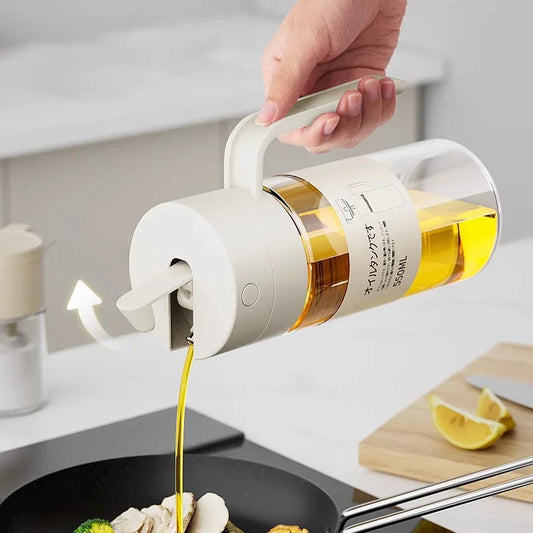 Purism Cooking Oil Pourer with Automatic Cap Kitchen Dispenser Home Kitchen Non-hanging Liquid Seasoning Leakproof Reusable Oil Bottle