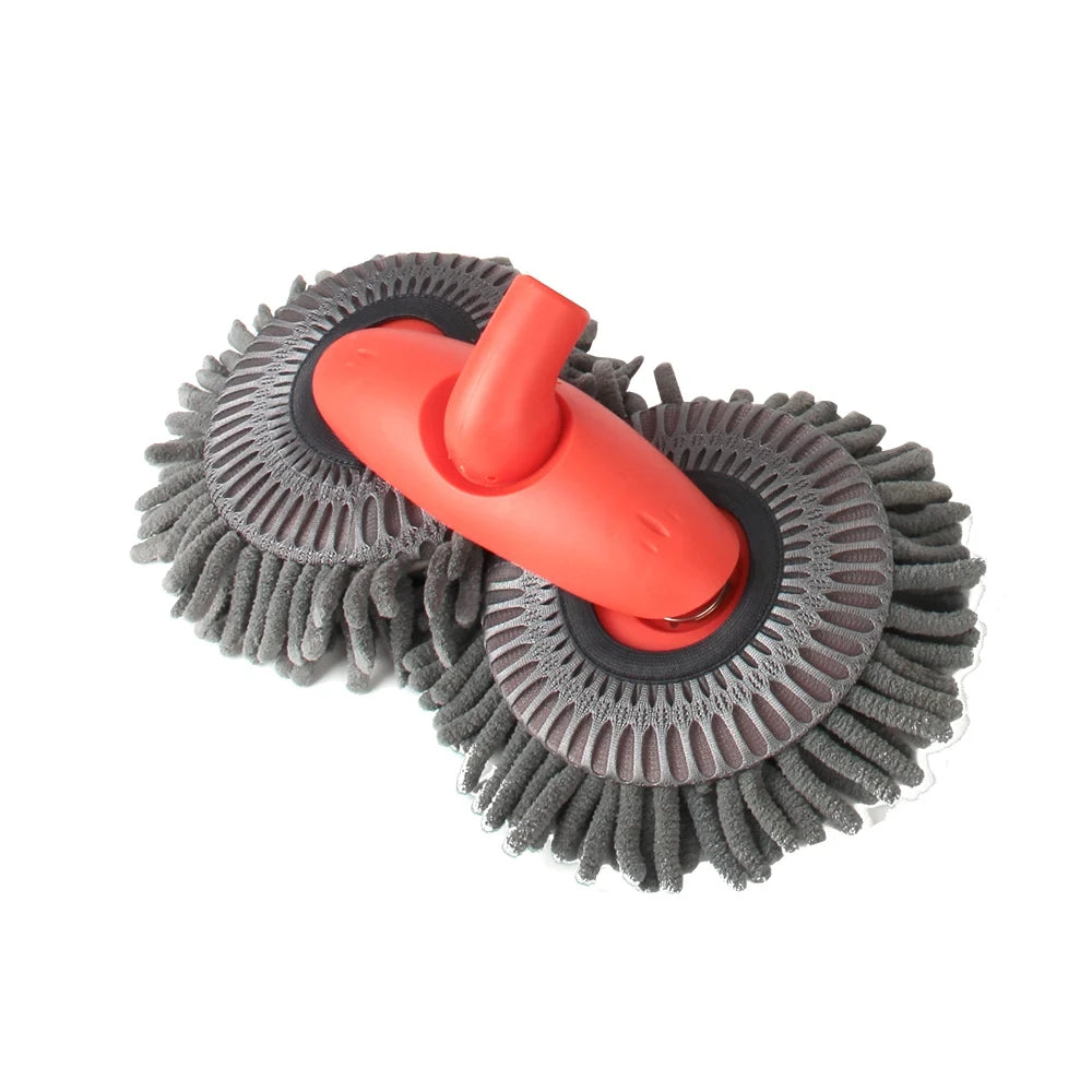 Purism Car Washer Mop Foam Wash Brush Double Brush Head Roof Window Cleaning Maintenance Three-Section Telescopic Mop Car Accessories
