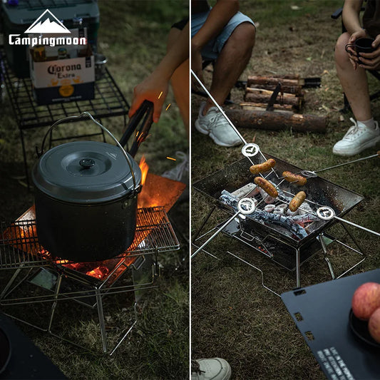 Large Folding Portable Stainless Steel Barbecue Grill BBQ Oven, Camping Picnic Grill Net, Barbecue Grill