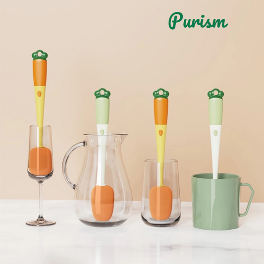 Purism 3 in 1 Multifunctional Household Cleaning Brush Carrot Long Handle Cup Scrubber Useful Things For Kitchen Accessories