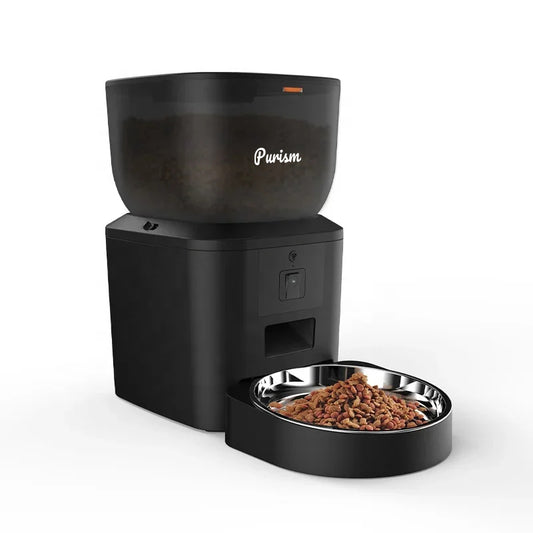 Purism Smart Automatic Pet Feeder Tuya Cat Feeder Camera WiFi Dog Food Dispenser With Stainless Steel Bowl