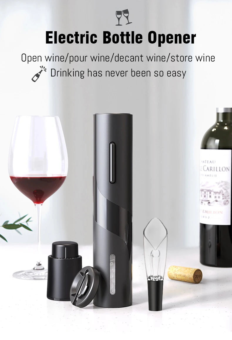 Purism Automatic Electric Wine Openers for Beer USB & Battery Beer Bottle Openers Corkscrew Wine Beer Cap Opener Kitchen Accessories