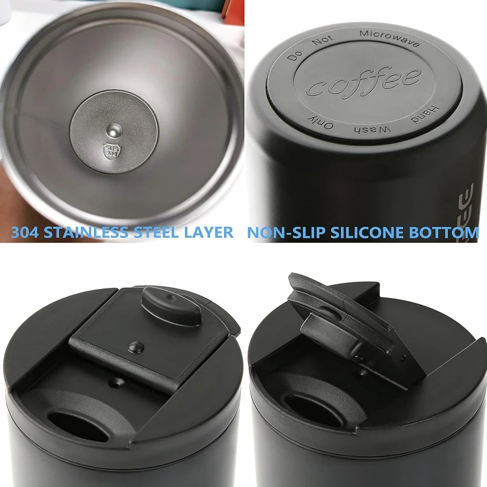 Purism 400ML Stainless Steel Coffee Thermos Bottle Thermal Mug Leakproof Car Vacuum Flasks Coffee Cup Travel Portable Insulated Bottles