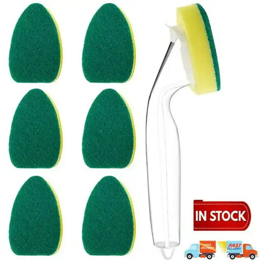 Daddy's Choice 7Pcs Heavy Duty Dish Wand Sponge Refill Replacement Heads for Kitchen Sink Cleaning Dish Wash Sponge