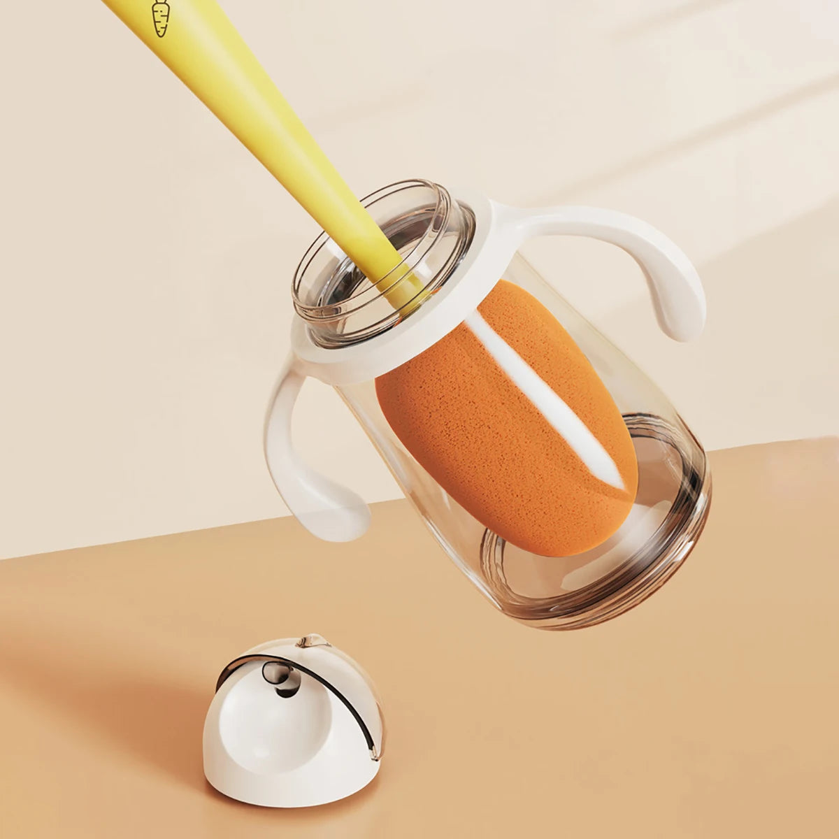 Purism 3 in 1 Multifunctional Household Cleaning Brush Carrot Long Handle Cup Scrubber Useful Things For Kitchen Accessories