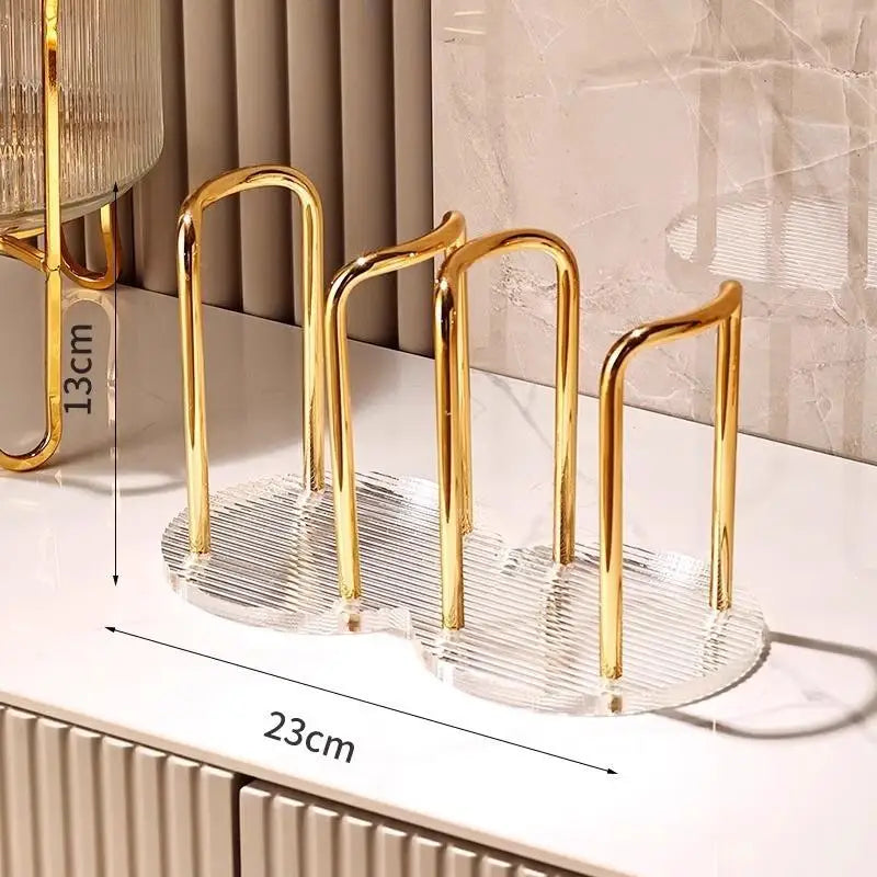 Daddy's Choice Luxury Disposable Cup Storage Holder Water Tea Cups Dispenser Rack Shelf with Longer Stick Mug Display Stand Home Organizer
