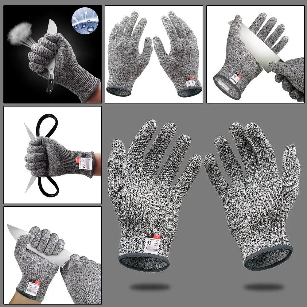Daddy's Choice Grade 5 Cut Resistant Gloves Kitchen HPPE Scratch Resistant Glass Cutting Safety Protection for Gardeners
