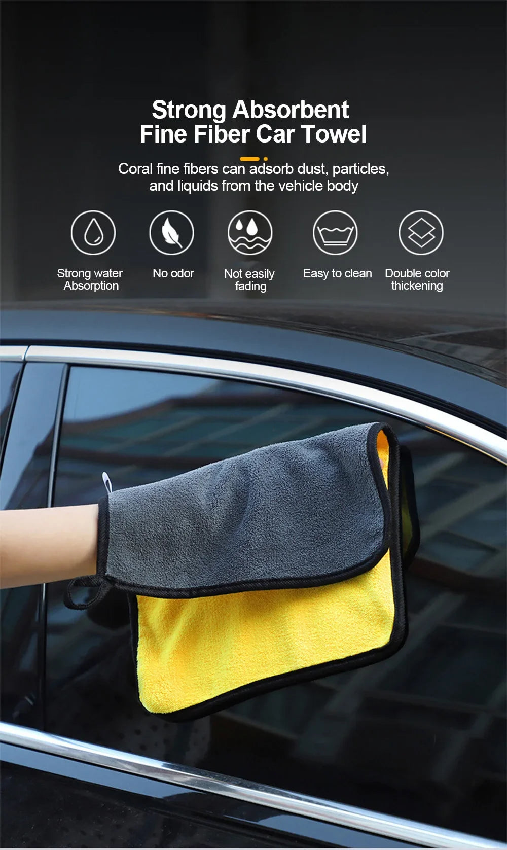Purism 10Pcs Car Wash Microfiber Towel 30x30CM Car Cleaning Drying Cloth Hemming Car Care Cloth Detailing Car Wash Towel  Kitchen Towel