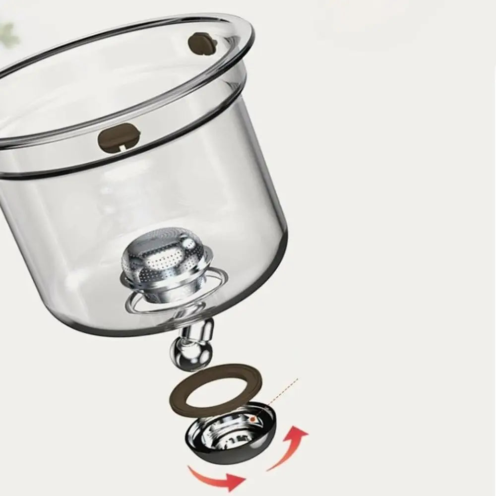 Purism Hot Small Waist Teapot Glass Automatic Separation Automatic Tea Pot Magnetic Filtration White Grey Separation Teapot Office