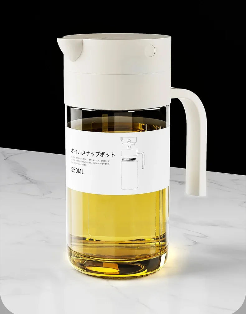Purism Cooking Oil Pourer with Automatic Cap Kitchen Dispenser Home Kitchen Non-hanging Liquid Seasoning Leakproof Reusable Oil Bottle