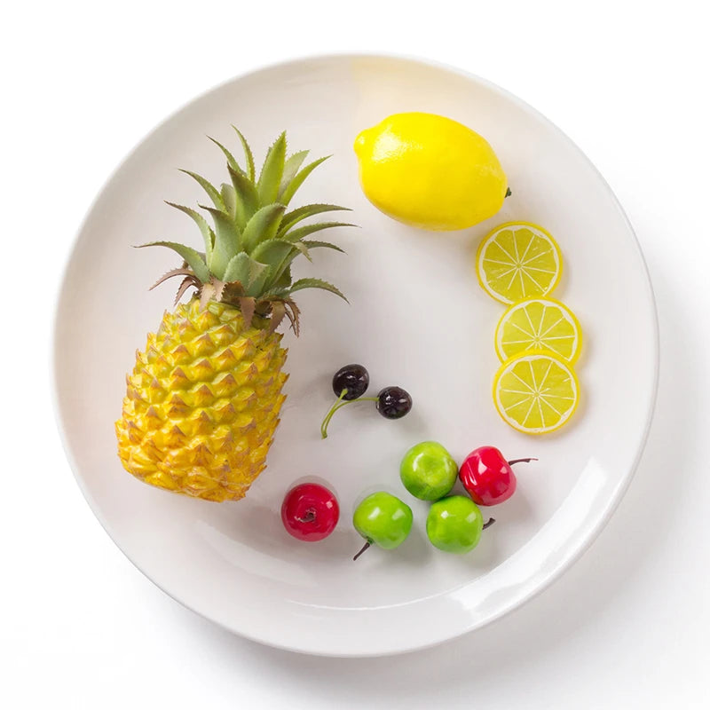 Purism 8-14 Inch Round White Melamine Dinner Plate Hotel Western Steak Trays Dessert Bone TablewareDishes Plastic Imitation Porcelain