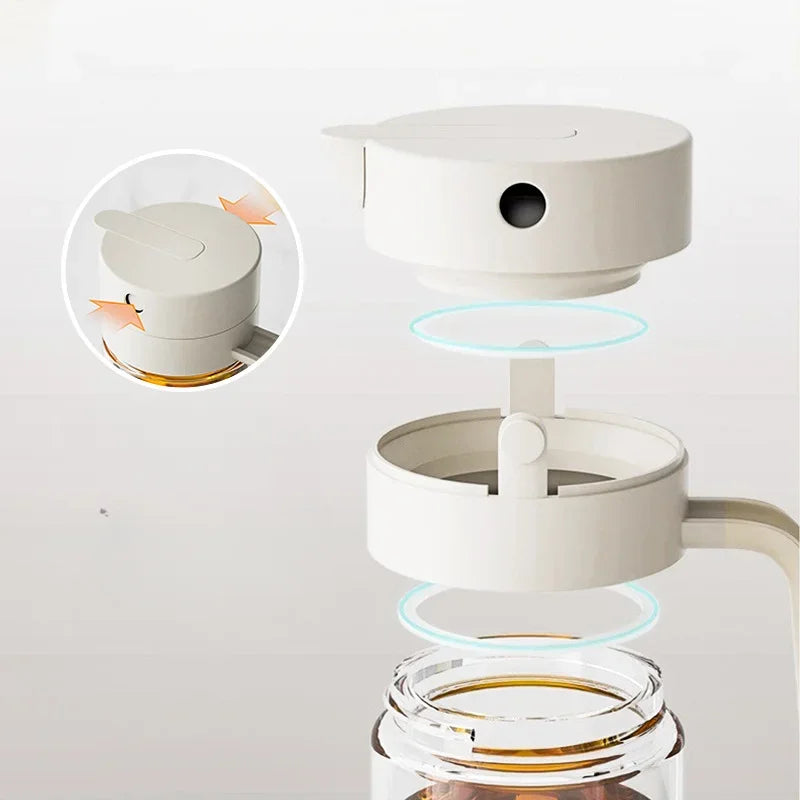 Purism Cooking Oil Pourer with Automatic Cap Kitchen Dispenser Home Kitchen Non-hanging Liquid Seasoning Leakproof Reusable Oil Bottle