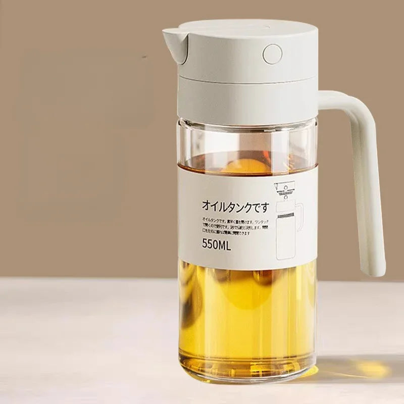 Purism Cooking Oil Pourer with Automatic Cap Kitchen Dispenser Home Kitchen Non-hanging Liquid Seasoning Leakproof Reusable Oil Bottle