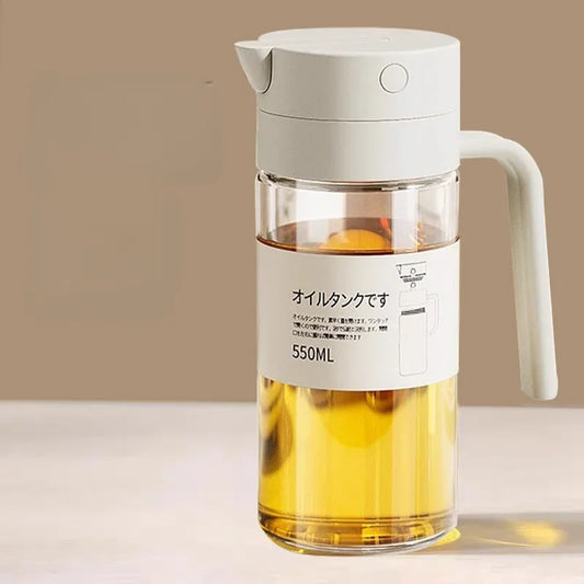 Purism Cooking Oil Pourer with Automatic Cap Kitchen Dispenser Home Kitchen Non-hanging Liquid Seasoning Leakproof Reusable Oil Bottle