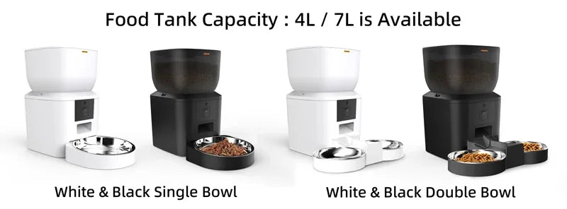 Purism Smart Automatic Pet Feeder Tuya Cat Feeder Camera WiFi Dog Food Dispenser With Stainless Steel Bowl