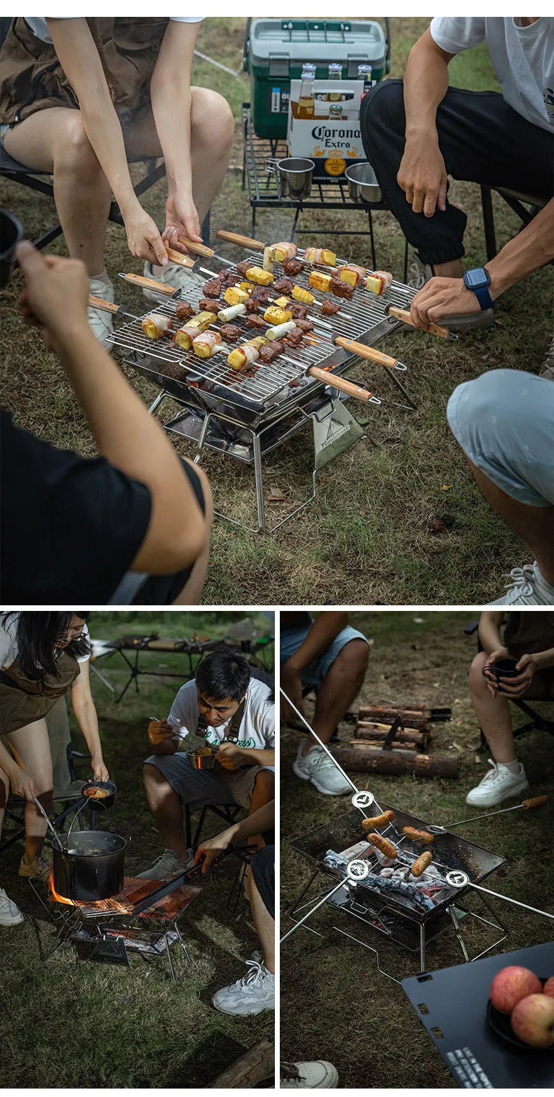 Large Folding Portable Stainless Steel Barbecue Grill BBQ Oven, Camping Picnic Grill Net, Barbecue Grill