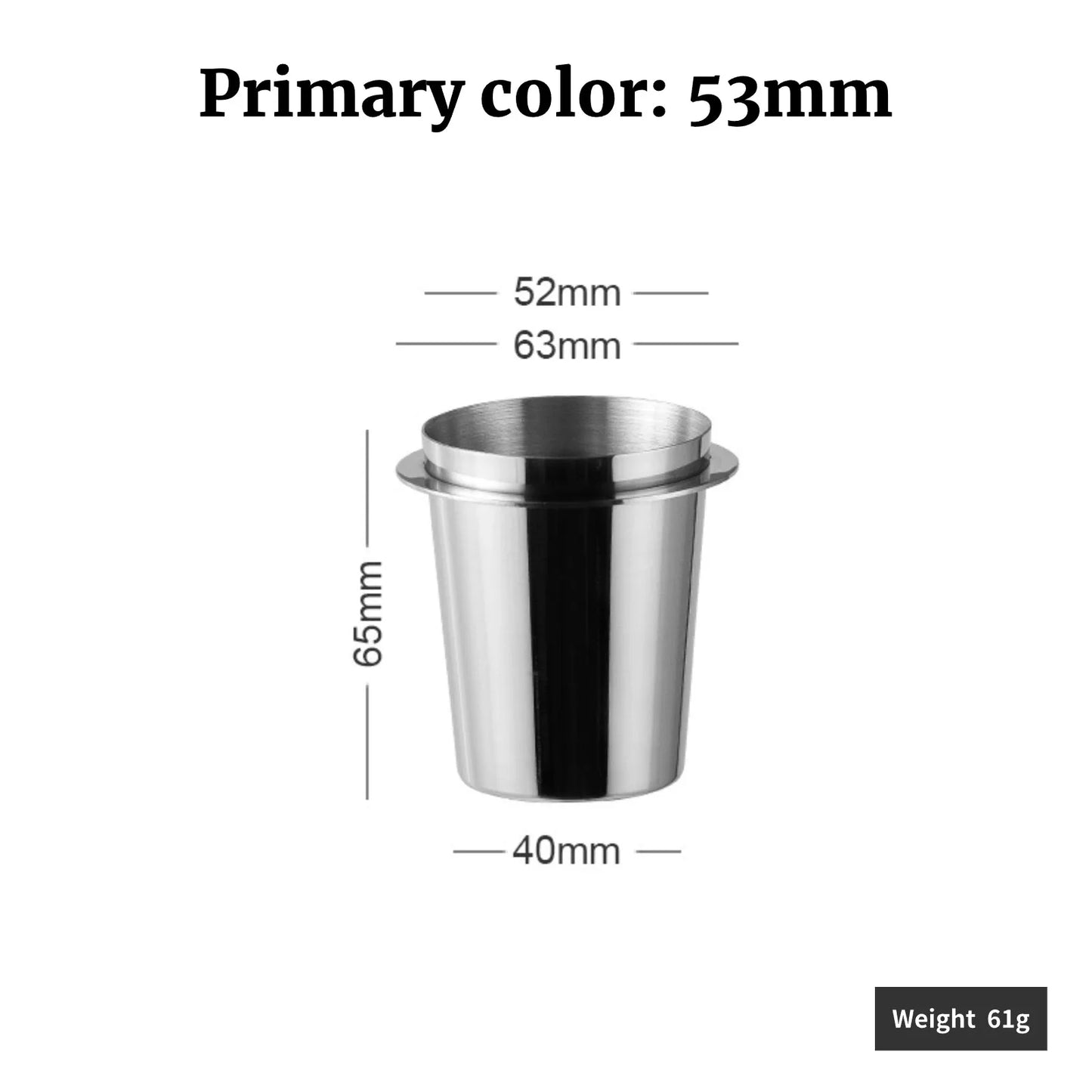 Purism Coffee Dosing Cup Sniffing Mug for Espresso Machine Wear Resistant Stainless Steel Coffee Dosing Cup Drop Shipping 58/53/51mm