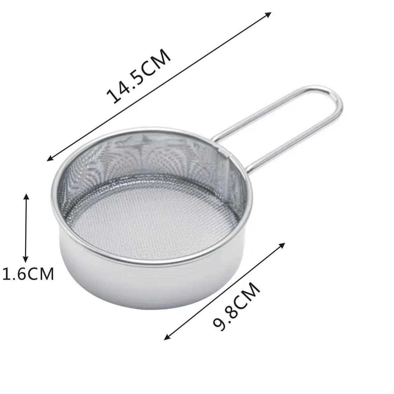 Daddy's Choice Stainless Steel Fine Mesh Sifter Hand-held Sugar Cocoa Matcha Powder Flour Colander 40 Mesh Sieve Hangable Home Kitchen Tools