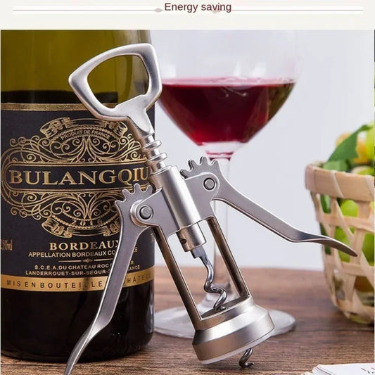 Daddy's Choice Wine Opener Stainless Steel Red Wine Opener Wing Type Metal Sommeliers Corkscrew Bottle Openers Corkscrews Wine Cork Remover