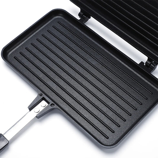 Purism Double Side Bread Frying Pan Non Stick Barbecue Plate Sandwich Toaster Mold Heat-resistant Toastie Waffle Pancake Kitchen Tools