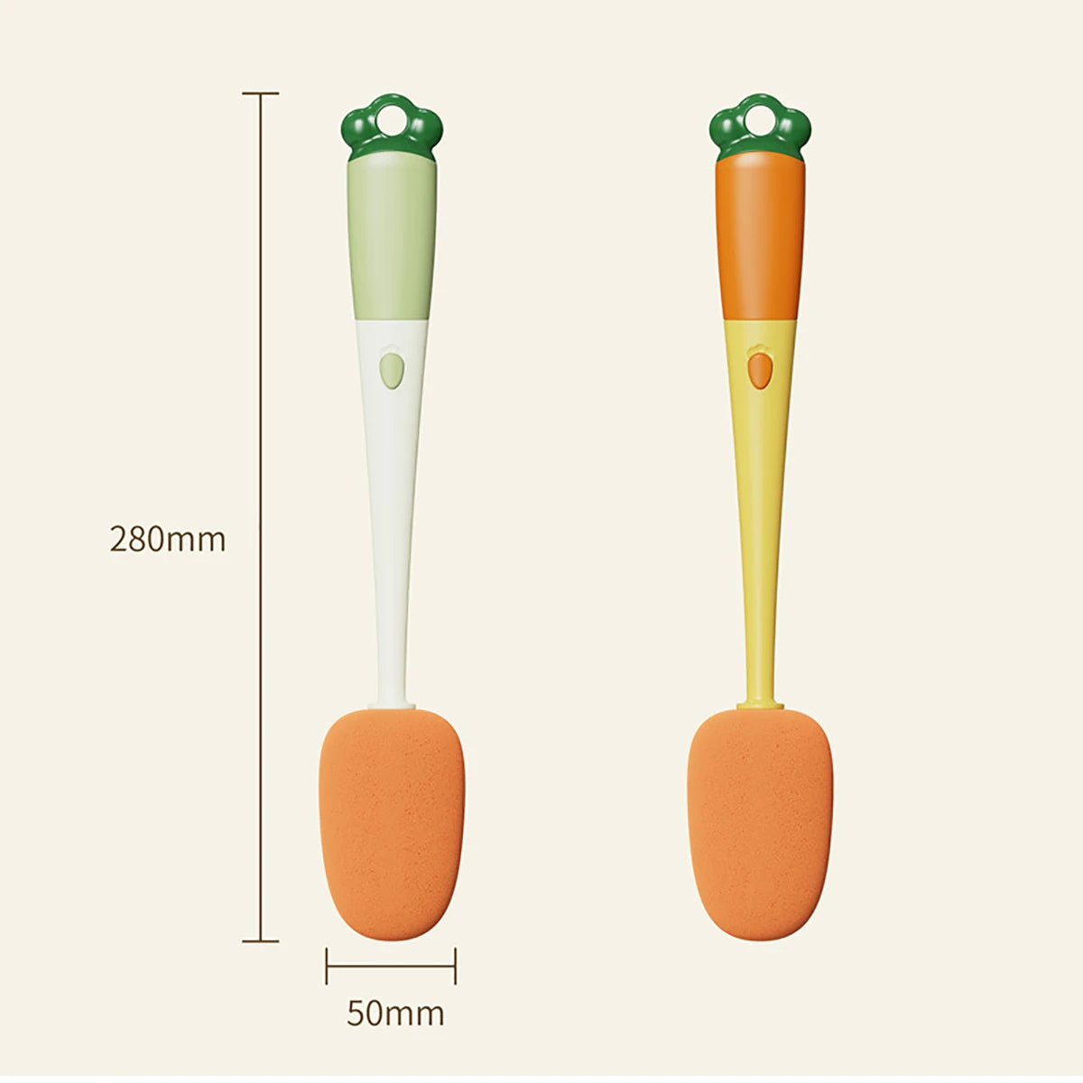 Purism 3 in 1 Multifunctional Household Cleaning Brush Carrot Long Handle Cup Scrubber Useful Things For Kitchen Accessories