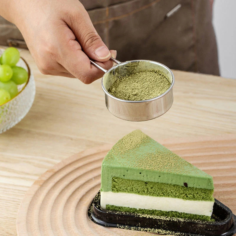 Daddy's Choice Stainless Steel Fine Mesh Sifter Hand-held Sugar Cocoa Matcha Powder Flour Colander 40 Mesh Sieve Hangable Home Kitchen Tools