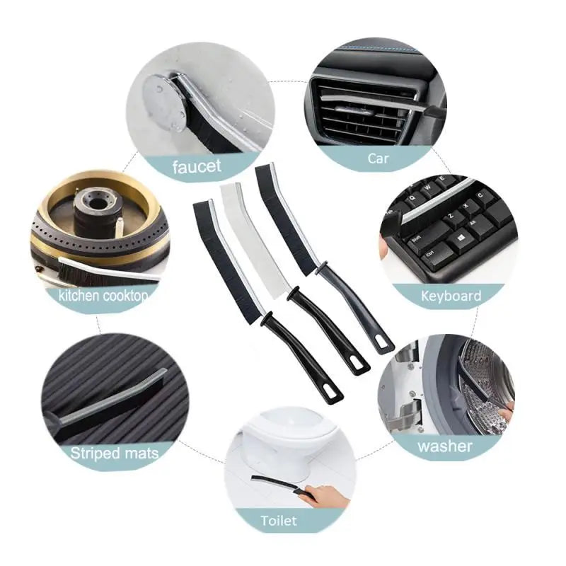 Daddy's Choice  3-6Pcs Crevice Cleaning Brush Durables Car Kitchen Tile Grout Dead End Bristle Cleaning Brush Bedroom Floor Line Cleaning Brushe