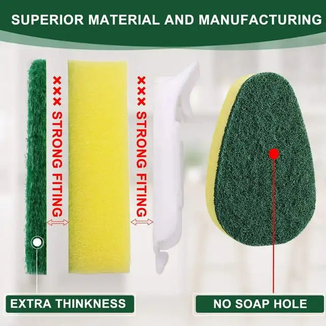 Daddy's Choice 7Pcs Heavy Duty Dish Wand Sponge Refill Replacement Heads for Kitchen Sink Cleaning Dish Wash Sponge