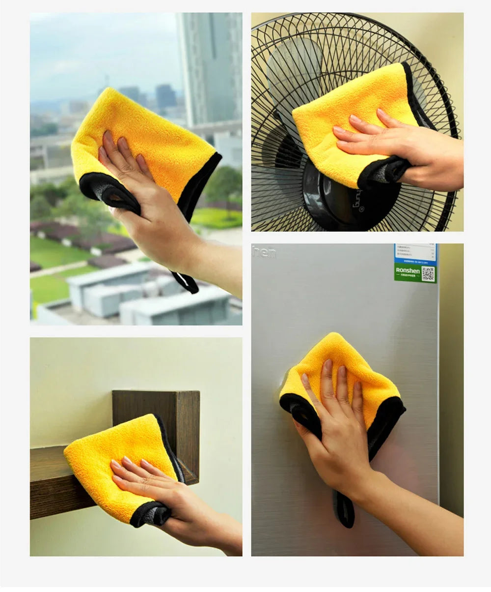 Purism 10Pcs Car Wash Microfiber Towel 30x30CM Car Cleaning Drying Cloth Hemming Car Care Cloth Detailing Car Wash Towel  Kitchen Towel