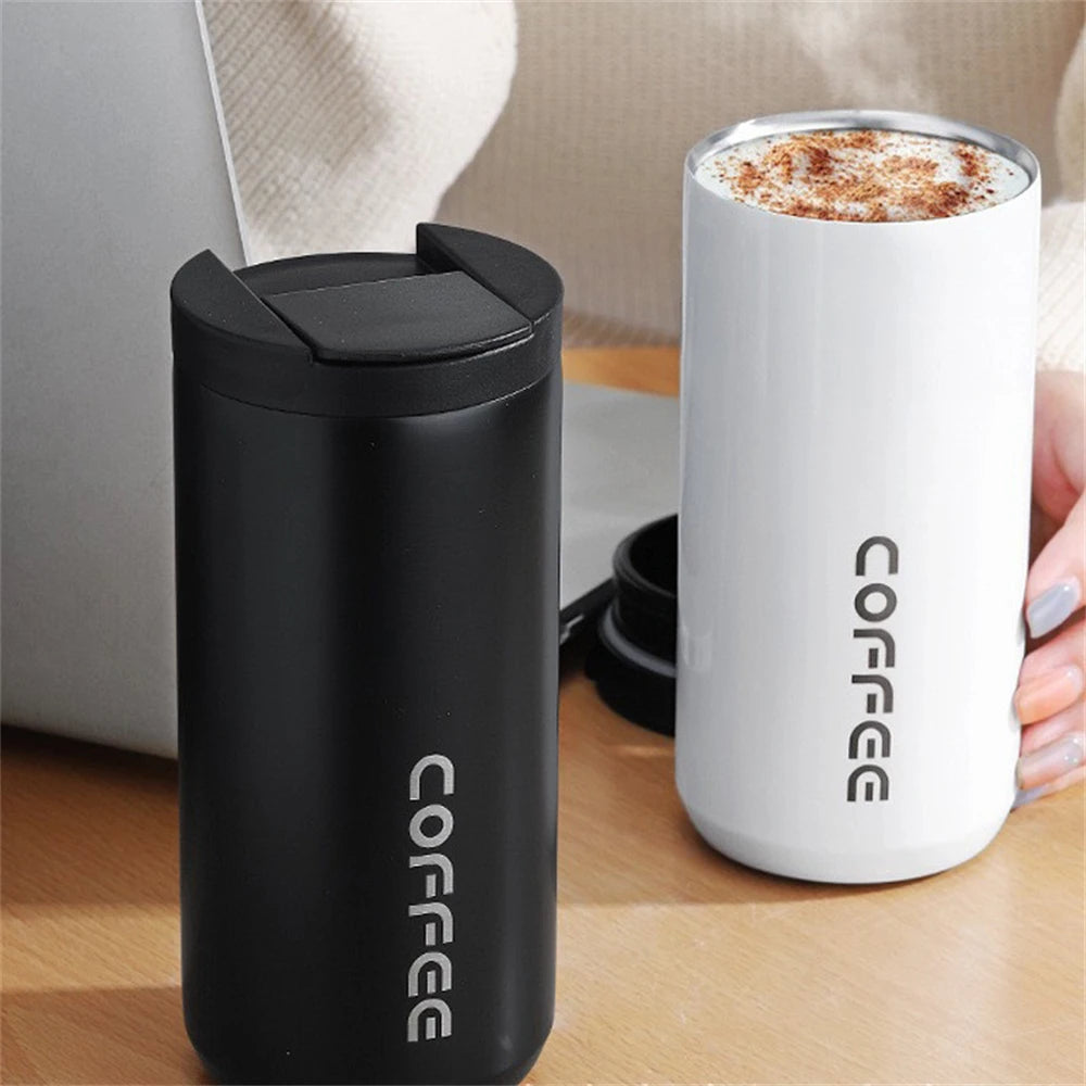 Purism 400ML Stainless Steel Coffee Thermos Bottle Thermal Mug Leakproof Car Vacuum Flasks Coffee Cup Travel Portable Insulated Bottles