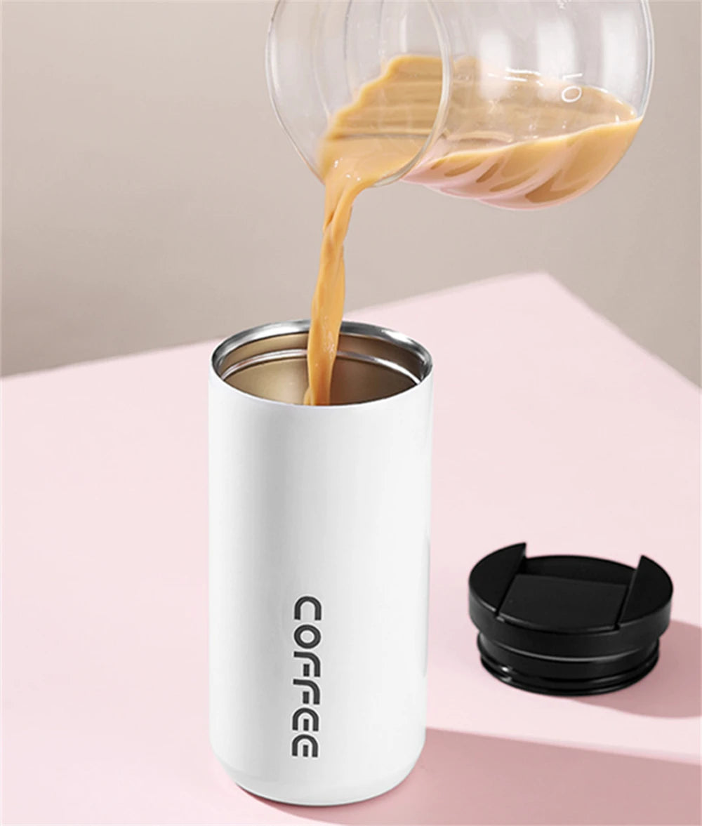 Purism 400ML Stainless Steel Coffee Thermos Bottle Thermal Mug Leakproof Car Vacuum Flasks Coffee Cup Travel Portable Insulated Bottles