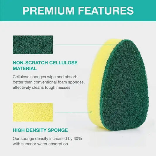 Daddy's Choice 7Pcs Heavy Duty Dish Wand Sponge Refill Replacement Heads for Kitchen Sink Cleaning Dish Wash Sponge