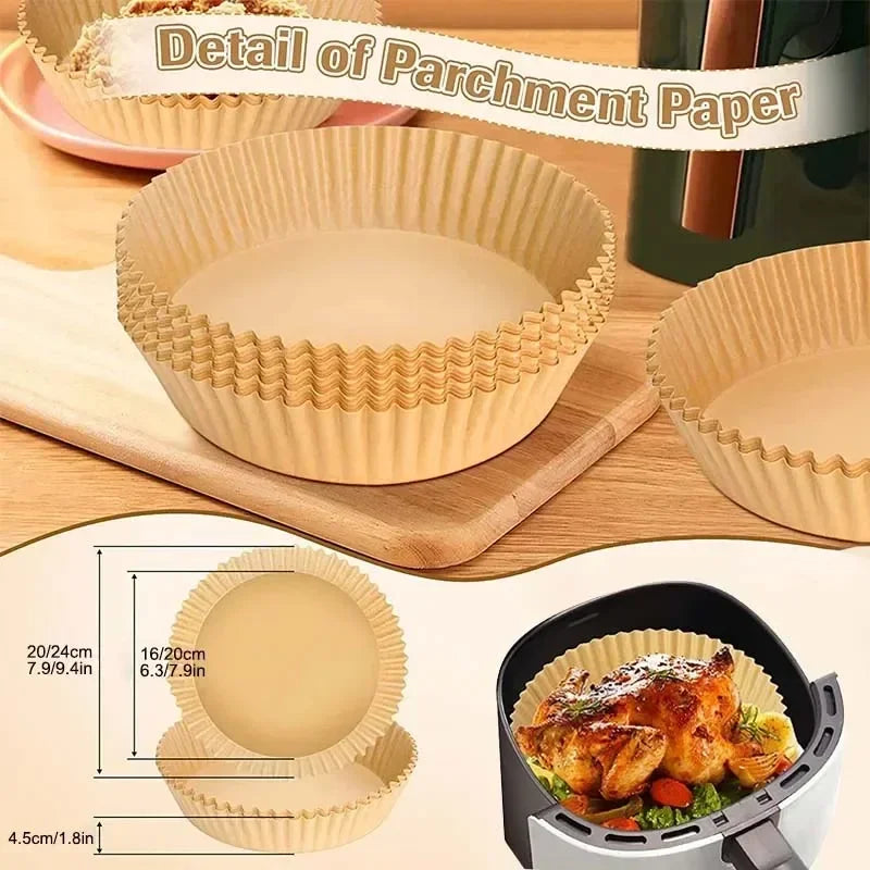 Daddy's Choice 50/100pcs Special Paper for Air Fryer Silicone Oil Paper Oil Absorbing Paper Special Paper Pad for Food Household Paper Plate