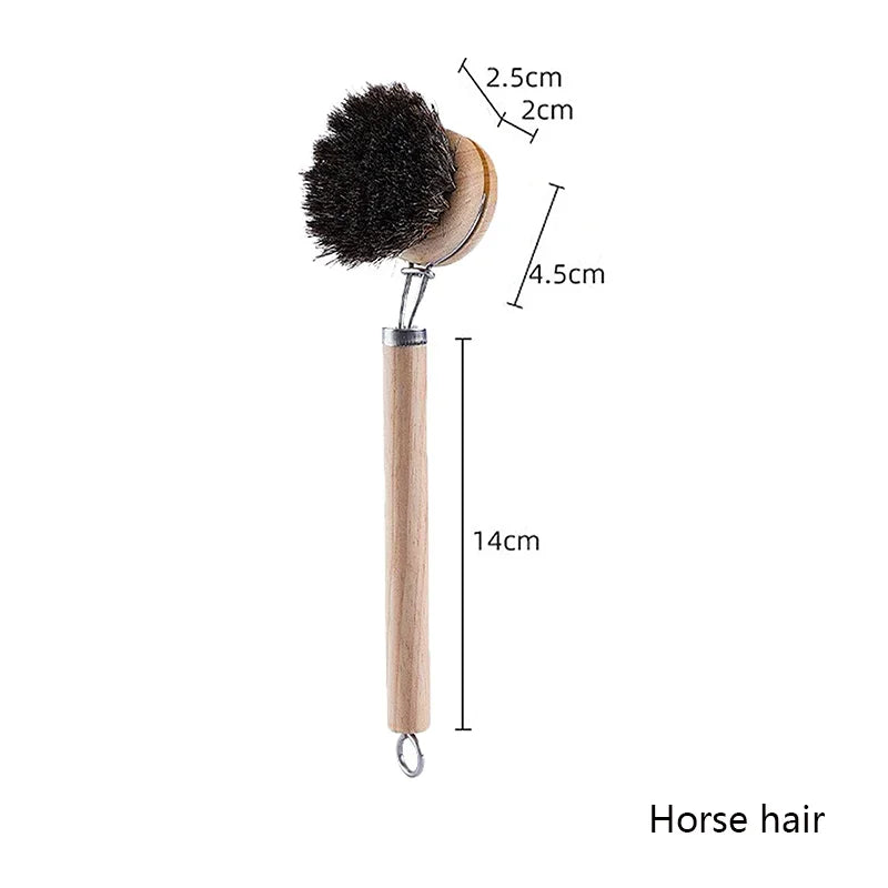 Purism Replaceable dish brush Long wooden handle Household Cleaning Brush Useful things for kitchen Cleaning Tool