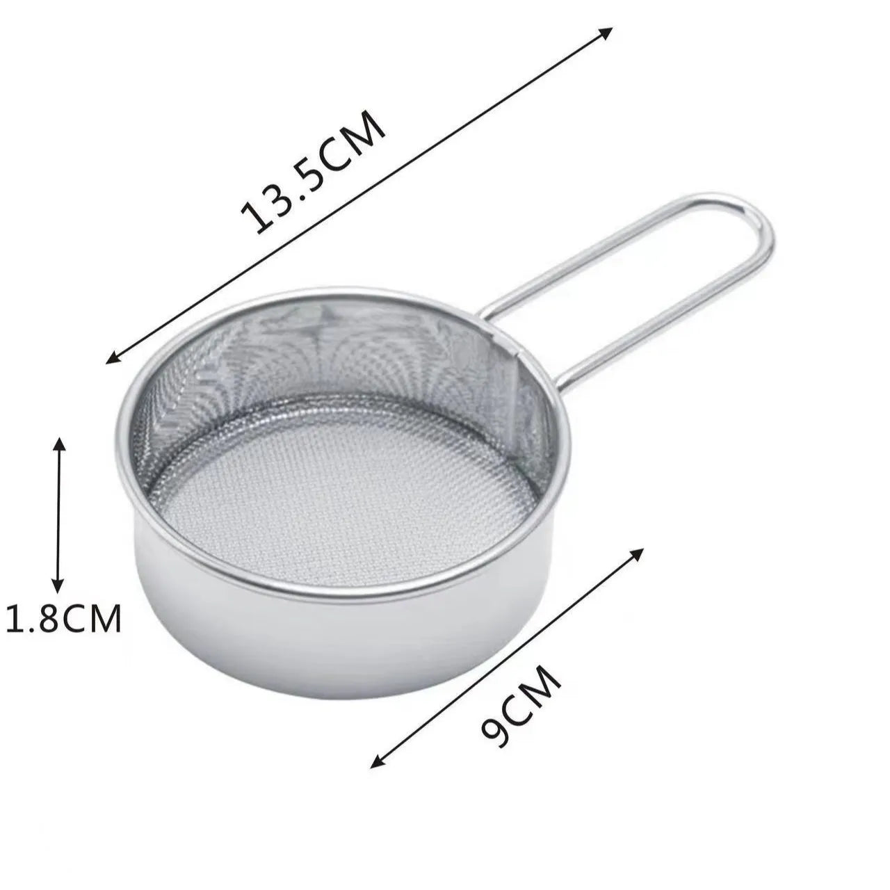 Daddy's Choice Stainless Steel Fine Mesh Sifter Hand-held Sugar Cocoa Matcha Powder Flour Colander 40 Mesh Sieve Hangable Home Kitchen Tools