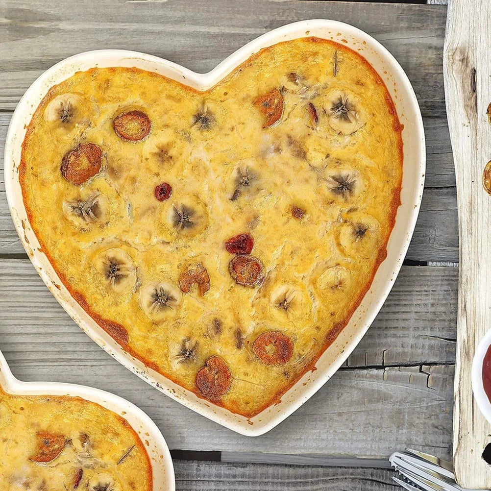 2Pcs White Serving Tray Ceramic Snack Plates Food Dish Heart Shaped Ceramics Tableware Snack Dessert Dining Table
