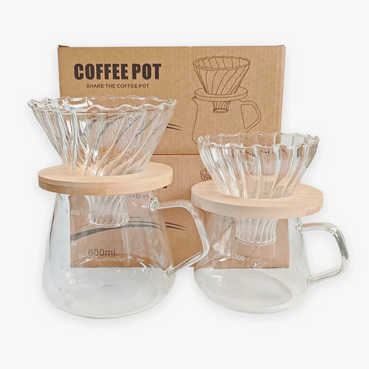 Daddy's Choice  Punana 600ml Pour Over Coffee Maker Set Glass Carafe Coffee with Glass Coffee Filter Drip Coffee Maker Set for Home or Office