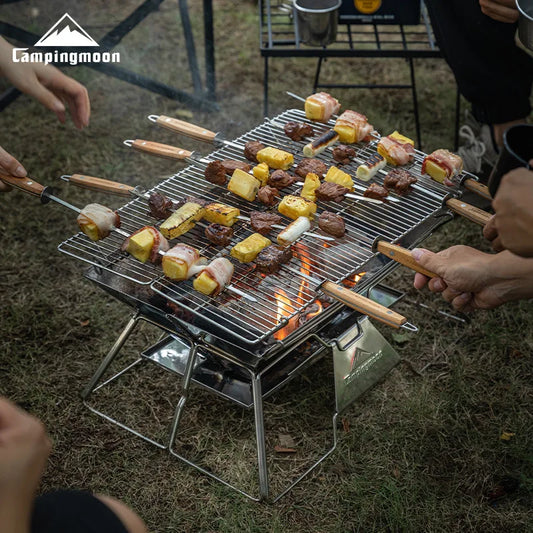Large Folding Portable Stainless Steel Barbecue Grill BBQ Oven, Camping Picnic Grill Net, Barbecue Grill