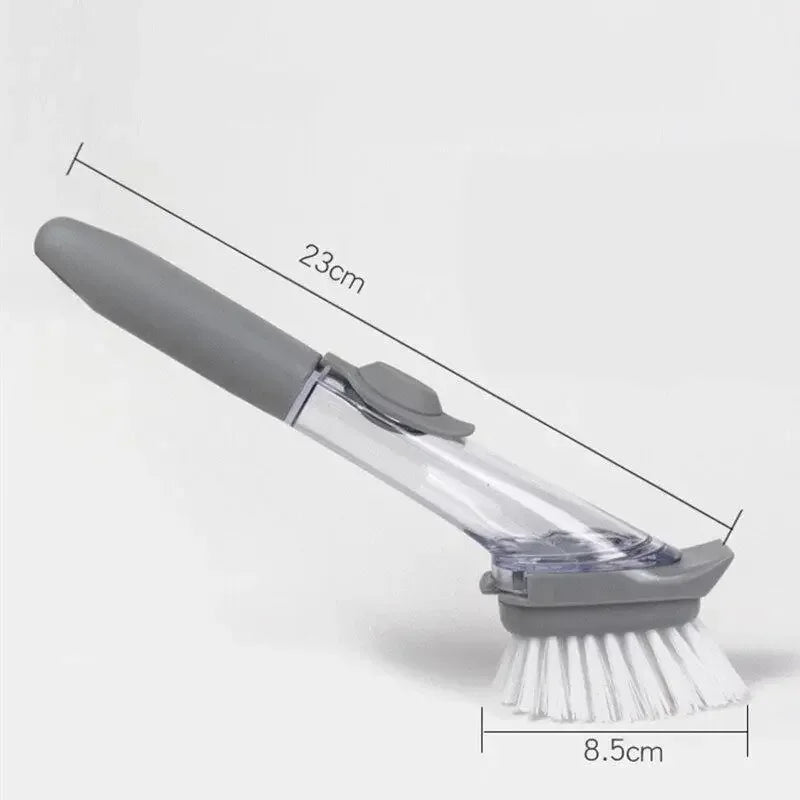 Daddy's Choice  Refillable Liquid Cleaning Brush Kitchen Bowl Scrubber Cleaning Sponge Long Handle Dispenser Cleaner Tool with Dish Soap Washing