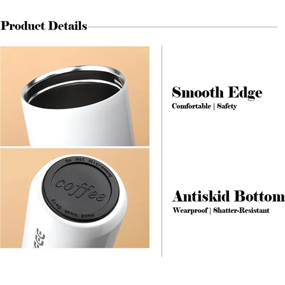 Purism 400ML Stainless Steel Coffee Thermos Bottle Thermal Mug Leakproof Car Vacuum Flasks Coffee Cup Travel Portable Insulated Bottles