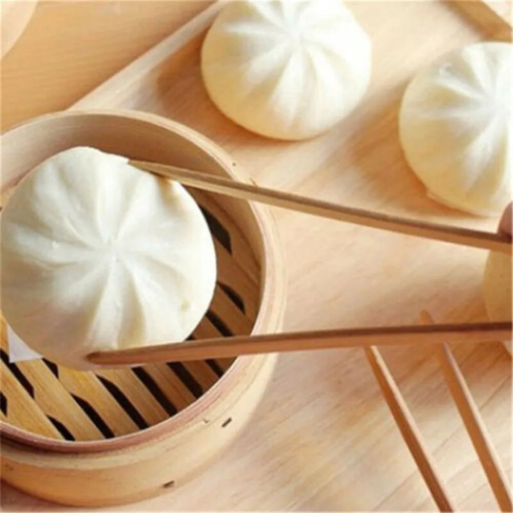 Daddy's Choice 2Pcs 18cm Bamboo Wood Wooden Food Toast Salad Tongs Toaster Bacon Sugar Ice Tea Tong Tea Clips Teaware For Kitchen
