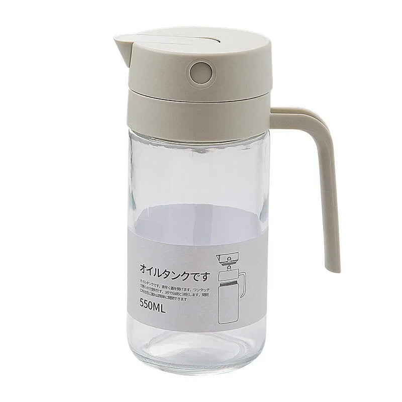 Purism Cooking Oil Pourer with Automatic Cap Kitchen Dispenser Home Kitchen Non-hanging Liquid Seasoning Leakproof Reusable Oil Bottle