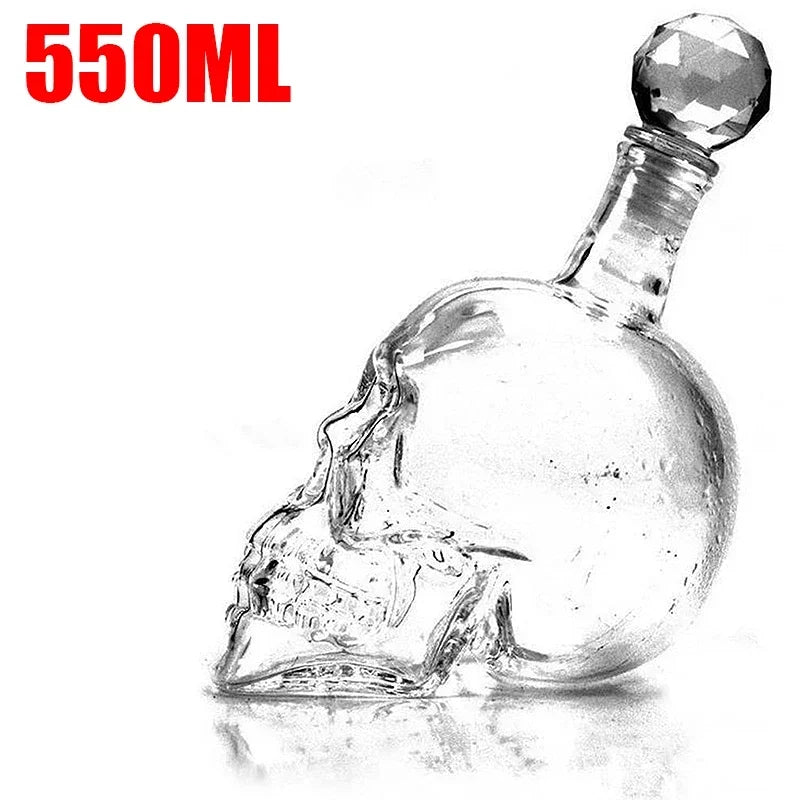 Daddy's Choice 350/550/1000ML High-end Creative Skull Glass Whisky Vodka Wine Crystal Bottle Spirits Cups Transparent Drinking Cups Bar Home