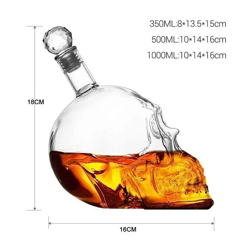 Daddy's Choice 350/550/1000ML High-end Creative Skull Glass Whisky Vodka Wine Crystal Bottle Spirits Cups Transparent Drinking Cups Bar Home