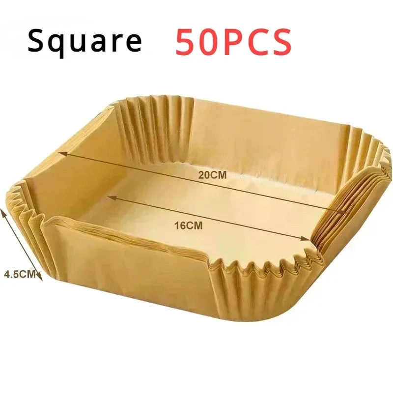 Daddy's Choice 50/100pcs Special Paper for Air Fryer Silicone Oil Paper Oil Absorbing Paper Special Paper Pad for Food Household Paper Plate