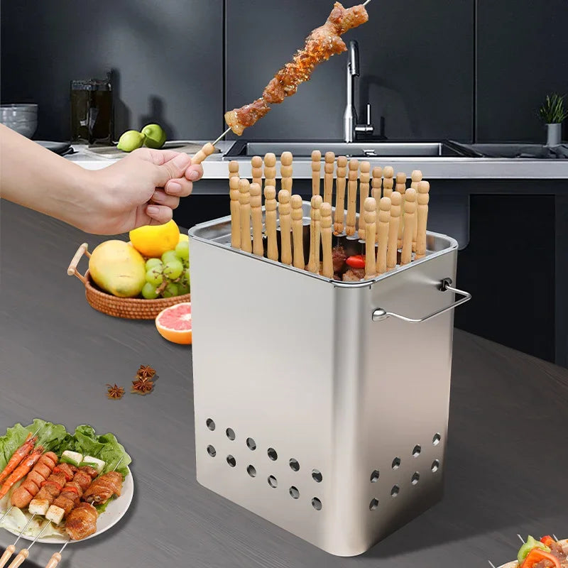 Daddy's Choice Portable Grill Smokeless Stainless Steel Barbecue Charbroiler Outdoor Indoor Dual-purpose Stewing Oven Small Durable BBQ Grill