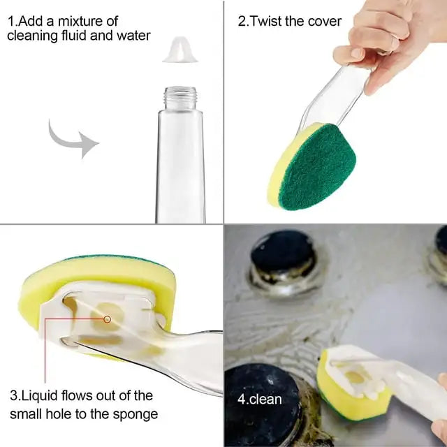 Daddy's Choice 7Pcs Heavy Duty Dish Wand Sponge Refill Replacement Heads for Kitchen Sink Cleaning Dish Wash Sponge