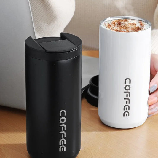 Purism 400ML Stainless Steel Coffee Thermos Bottle Thermal Mug Leakproof Car Vacuum Flasks Coffee Cup Travel Portable Insulated Bottles