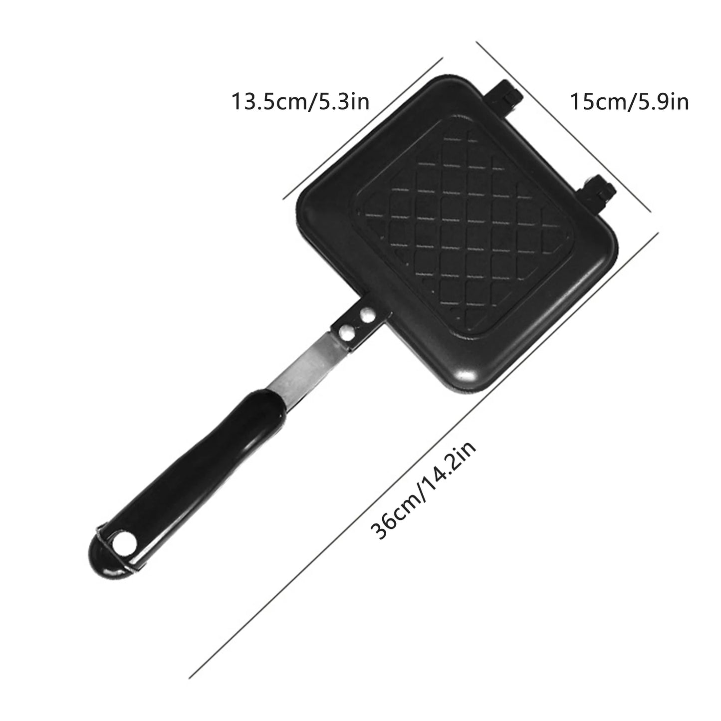 Purism Double Side Bread Frying Pan Non Stick Barbecue Plate Sandwich Toaster Mold Heat-resistant Toastie Waffle Pancake Kitchen Tools